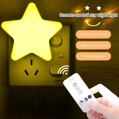 Cute Star LED Night Light Sensor Control Dimmable Lamp Remote Control EU Plug 110V/220V for Home Bedroom Children Kids Gift