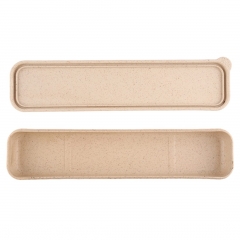 New Portable Tableware Box Flip Cover Type Cutlery Case  Kitchen Students Household Utensils Dinnerware Set - Wheat Beige L