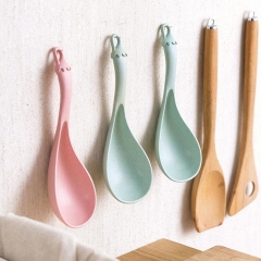 Tableware Wheat Straw Rice Ladle 1Pcs 4 Colors Long Handle Soup Spoon Meal Dinner Scoops Kitchen Supplies Cooking Tool