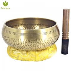 Bronze Chime Brass Qing Buddha Sound Bowl Nepal Tibet Chant Yoga Meditation Chanting Bowl Handicraft Sanskrit Brass Singing Bowl