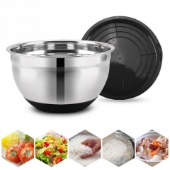 18cm/20cm/24cm Diameter Anti-scald With Lid Non-Slip Stainless Steel Kitchen Utensil Bowl for salad bread pastries cake bowl