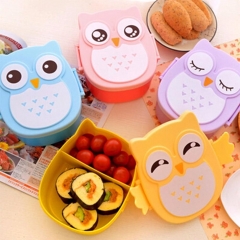 Children Gifts 1050ml Cartoon Owl Tableware Box  Food Fruit Storage Container Portable Bento Box Food-safe Food Picnic Container