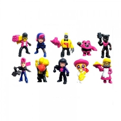 10pcs/lot Brawl game cartoon star hero figure model Spike Shelly Leon PRIMO MORTIS doll kawaii cute toy gift for boy girl kids