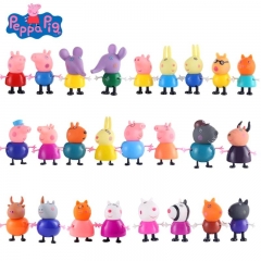 Original 25 Pcs Peppa Pig George Dolls Set Action Figure Anime Toys Cartoon Family Friend Pig Party Toy Kids Birthday Xmas Gift