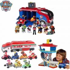 Paw Patrol Patrulla Canina Lookout Tower Anime Figure Bus Car with Music PVC Action Figures Kids Toys for Children Gifts D67