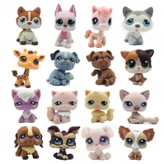 rare pet shop lps toy standing short hair cat original kitten husky puppy dog fox littlest animal collection free shipping