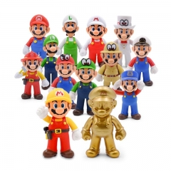 13cm Super Mario Bros Luigi Mario Yoshi Koopa Yoshi Mario Maker Odyssey Mushroom Toadette PVC Action Figures Toys Model Dolls