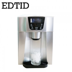 EDTID Electric Ice Maker Automatic Bullet Round Block Ice Cube Making Machine Cold Water Dispenser Icy Drinking Fountain EU Plug