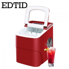 EDTID Mini Automatic Electric Ice Making Machine 15kgs/24H Portable Bullet Round Block Ice Cube Maker Small Bar Coffee Shop 220V