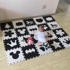 Marjinaa EVA 10pcs/pack Baby And Children Play Floor Mat Environme numbers/Mickey foam mat Black&amp;White pad floor for baby games