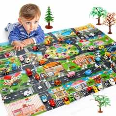 Enlarge Car Toy Waterproof Playmat 130*100CM Simulation Toys City Road Map Parking Lot Playing Mat Portable Floor Games