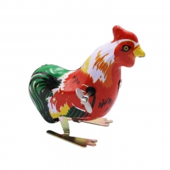 Retro Classic Nostalgia Tin Jumping Rooster Clockwork Wind Up Toys Gift