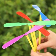 3 Pcs Plastic Bamboo Dragonfly Propeller Kids Toy Outdoor Flying Toys for Children Classic Toys Gift