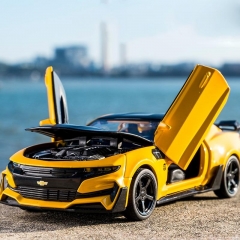 KIDAMI Camaro 1:32High Simulation Alloy Diecast Car Model Pull Back Sound Light Collection for Children's Gifts машинки