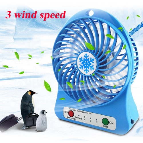 Summer Portable Mini Fan 3 Speed Adjustable Fans For Home OfficeDesk Desk Travel USB Rechargeable Fan With LED Light Handheld