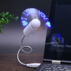 Creative Lovely LED Light Mini Fan USB Portable Flash Word Creative Gifts For Laptop Outdoor School HY99 JY09