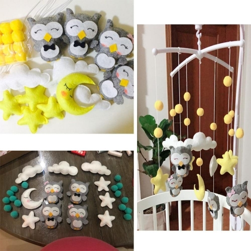 Pregnant Mom Handmade Baby Rattles Set DIY Bed Bell Material Package Toy Newborn Infant Crib Mobile Bed Bell Toys