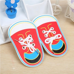 Montessori Toys Educational Wooden Toys for Children Early Learning Teaching Lacing Shoes Kids Tie Shoelaces Games 1PCS