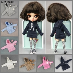 Fashion Handmade Hoodie For Blythe Doll Sweatshirt Outfits Fashion Doll Clothes For Blyth Doll Top Kids Toy 1/6 Doll Accessories