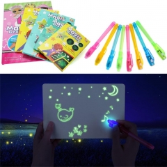 1PC A4 A5 LED Luminous Drawing Board Graffiti Doodle Drawing Tablet Magic Draw With Light-Fun Fluorescent Pen Educational Toy