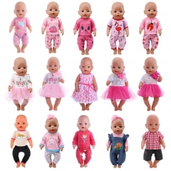 Doll Clothes 15 Styles T-Shirt+Skirt/Pants Unicorn Dress Fit 18 Inch American Doll&amp;43 Cm Baby Doll For Our Generation Girl`s Toy