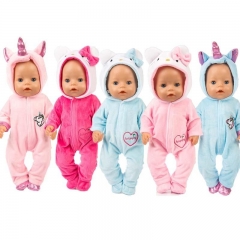 2pcs/set Suit+Shoes Dolls Outfit For 43cm Baby Doll Cute Jumpers Rompers 17 Inch Zapf Doll Clothes