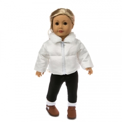 Doll Clothes 2 Pcs Wedding Dress White Jacket+Black Jeans Suit Fit 18 Inch American&amp;43 Cm Born Baby Logan Boy Generation Girl`s