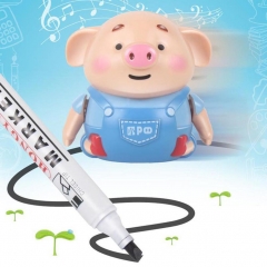 Mini Electrict Cute Pig Robot Pen Inductive Remote Radio Vehicle with Light Music Education Toy improve creativity imagination