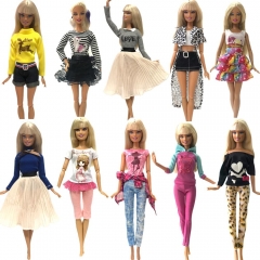 NK 2019 Newest Doll Dress Fashion Casual Wear Handmade Clothes  Outfits For Barbie Doll Accessories  Best DIY Toys For Doll  JJ