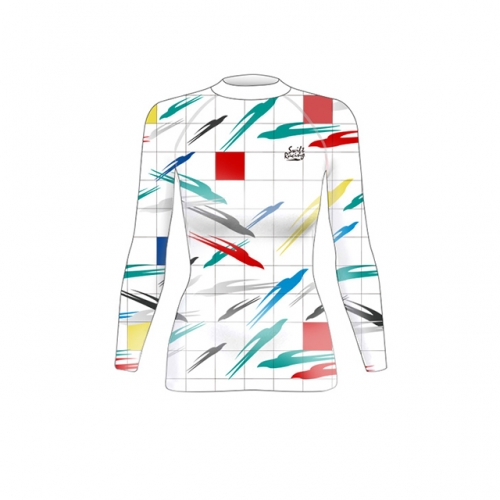T-shirt - long sleeve - “Grid” - woman