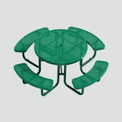 TB16 Round punched-plate picnic table and chairs