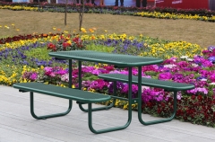 TB11 Outdoor thermoplastic table with two benches