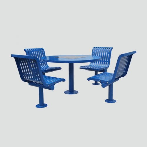 TB17 Outdoor chess steel table and chair