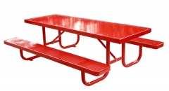 TB13 outdoor steel picnic table metal dining table bench
