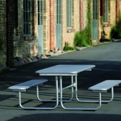 TB22 Outdoor thermoplastic table with two benches