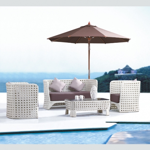 RT-17 outdoor rattan sofa garden furniture wicker sofa set 4 seater with table