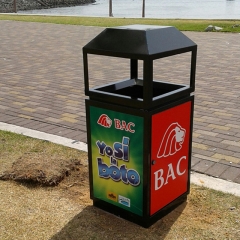 Advertising Steel park waste bin for Australia