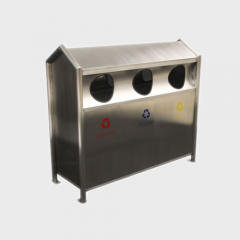 BS82 stainless steel compartment garbage bin
