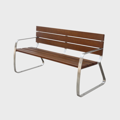 FW76 Stainless steel wood bench chair