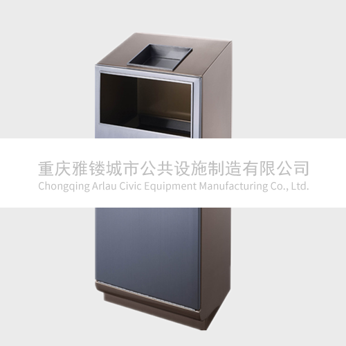 Commercial Stainless Steel Simple Square Trash Can With Ashtray