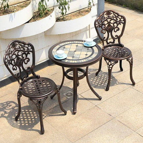 Outdoor Garden Courtyard Cast Aluminum Tables And Chairs