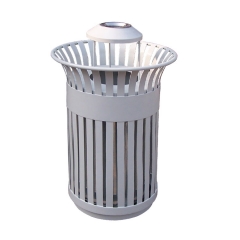 New desigh outdoor metal dustbin garden steel standing trash can with ashtray