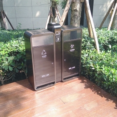 Metal outdoor dustbin compartment recycle bin