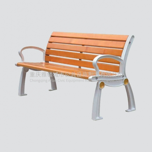 FW11 wood park bench with cast iron leg