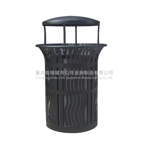BS56 outdoor dustbin with lid metal bin