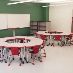 Desks and chairs for middle school students