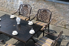 Round Cast Aluminum Dining Tables And Chairs