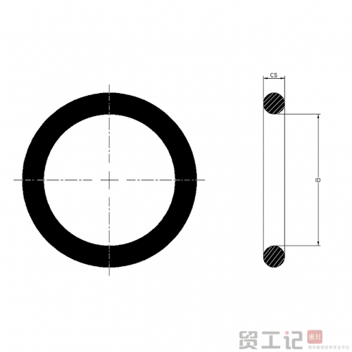 O型圈 截面直径5.33mm 氟硅橡胶 黑色 70ShoreA FG7051