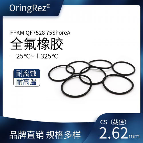 O型圈 截面直径2.62mm 全氟醚橡胶 黑色 75ShoreA QF7528