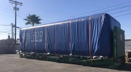 Marine Container Protective Cover with Blue PVC Knife Scraping Tarpaulin